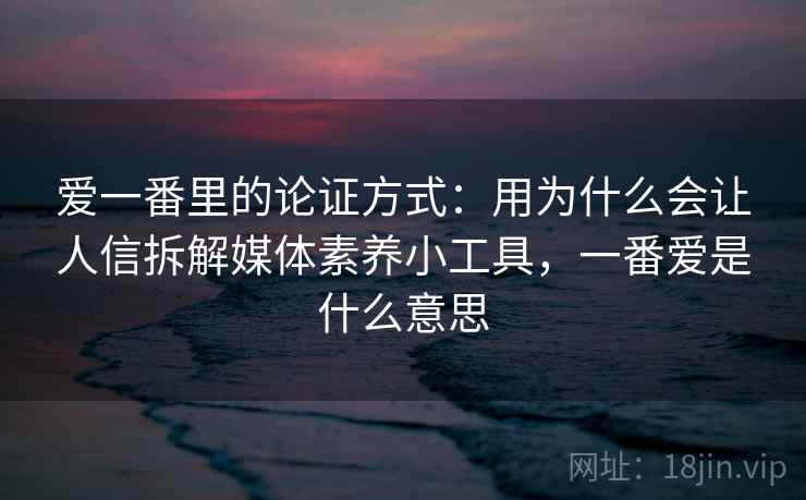 爱一番里的论证方式：用为什么会让人信拆解媒体素养小工具，一番爱是什么意思
