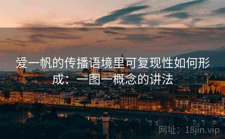 爱一帆的传播语境里可复现性如何形成：一图一概念的讲法